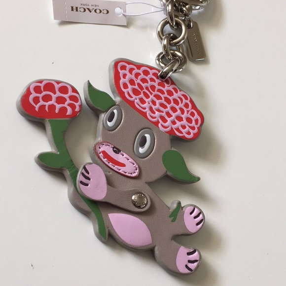 Coach X Gary Baseman Key Fob Rare Limited Edition Artist Flower Holder Lou Paint - Picture 2 of 6